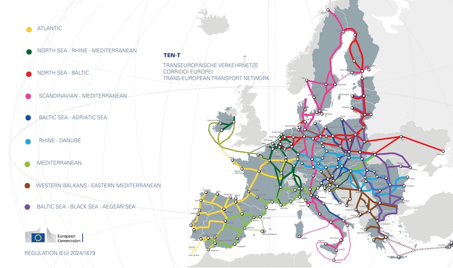 Trans-European railway networks.