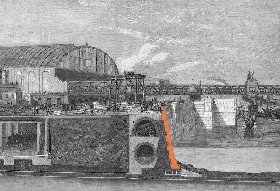 The new embankment, built in the 1860s.