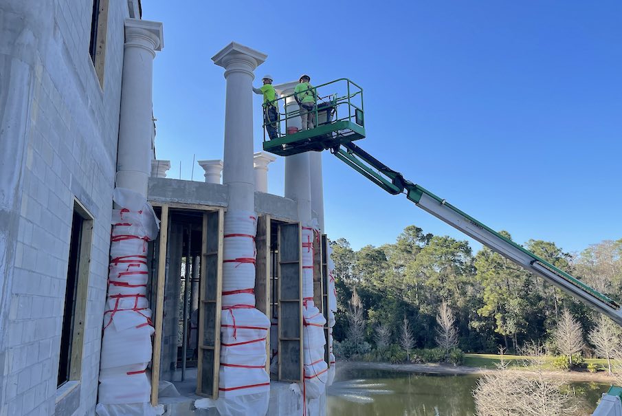 CID Awards, Residential Stone Installation: Private Orlando Estate with Ventilated Limestone Façade. Company: Stone Tile Group, Orlando, Fla.